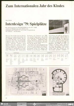 Interdesign ’79: Spielplätze : Zum Internationalen Jahr des Kindes