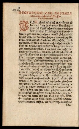 Bekantnus Des Algemeinen Catholischen und Apostolischen Glaubens.