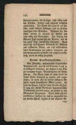 Sechste Krankheitsgeschichte