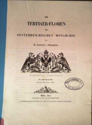 Die Tertiaer-Floren der oesterreichischen Monarchie, 1. Fossile Flora von Wien