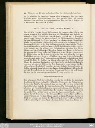 Die Literatur Weltlichen Inhalts