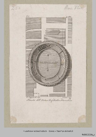 Vedute pittoresche della Toscana, Band 1 : Zeichnung des antiken Amphitheaters von Florenz (Rekonstruktion)