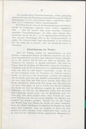 Einschliessung der Proben.