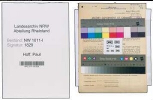 Entnazifizierung Paul Hoff , geb. 02.07.1901 (Studienrat)