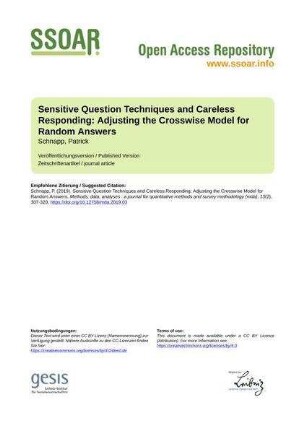 Sensitive Question Techniques and Careless Responding: Adjusting the Crosswise Model for Random Answers