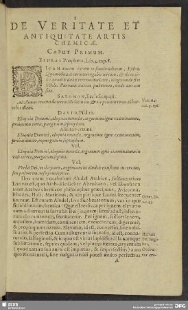 De Veritate Et Antiquitate Artis Chemicae