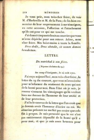Lettre Du maréchal à son frère (Réponse à la lettre du 19.)