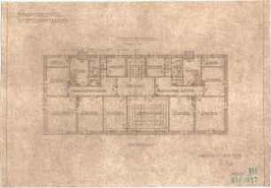 Fischer, Theodor; Marktredwitz; Baugenossenschaft Vereinigte Chamottfabrik, Wirtshaus - Grundriss 1. OG