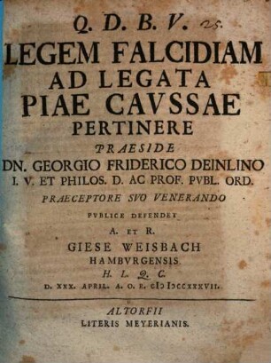 Legem falcidiam ad legata piae caussae pertinere
