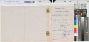 Bauwerksverzeichnis und Nachweisung der bei der Aufhebung des Bahnüberganges in km 294,625 der Bundesbahnstrecke Warburg (W)-Kassel beim Schrankenwärterposten Nr 182 berührten Wege- und Vorflutverhältnissen, nebst Bezeichnung der für sie entworfenen baulichen Anlagen, o. M. Stnr.: 54, Iwü, Bunr.: 5, Blnr.: 1