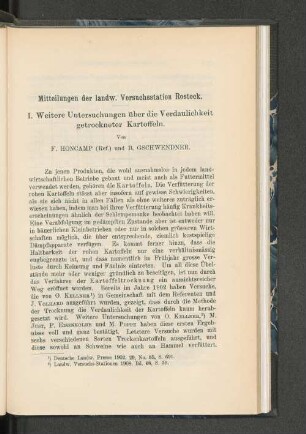 Mitteilungen der landw. Versuchstation Rostock.