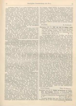 74-76 [Rezension] Procksch, Otto, Studien zur Geschichte der Septuaginta. Die Propheten
