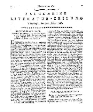 Beyträge zum teutschen Recht. T. 1. Hrsg. v. J. C. Siebenkees. Nürnberg, Altdorf: Monath 1786