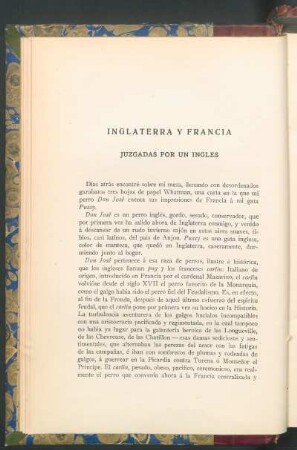 Inglaterra y Francia : Juzgadas por un inglés