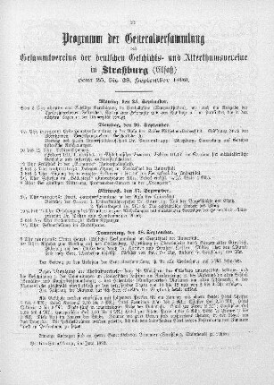 Programm der Generalversammlung des Gesammtvereins der deutschen Geschichts- und Altertumsvereine