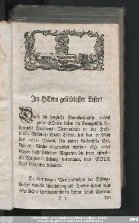 Im Herrn geliebtester Leser!