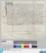 Wolffgang Pickel, Bürger zu Nürnberg, und Helene, dessen Ehefrau, verkaufen Katharina Enndresen Roßners, Bürgers zu Nürnberg Witwe 5 Gulden Rheinisch jährlichen Eigenzinses aus ihrem Hause hinter dem St. Aegydienkloster, zwischen Martin von Plabenn's und Hainrich Winckler's Häusern gelegen. - Siegler: Hainrich Holltschuer und Martin Haller, beide des größeren Rats.