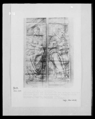 Ausschnitt aus dem Entwurf für das Fenster 11 der Sint Janskerk, Gouda: Madonna und Johannes der Täufer