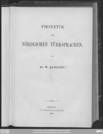 Th. 1: Phonetik der nördlichen Türksprachen