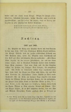 Nachtrag. 1867 und 1868