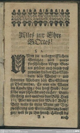 Alles zur Ehre Gottes!