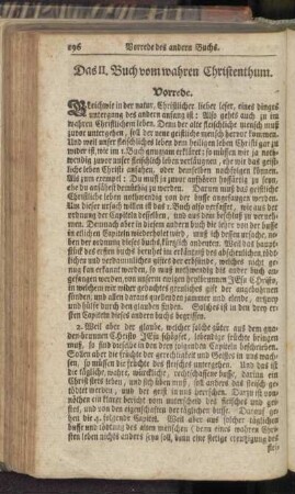 Das II. Buch vom wahren Christenthum. Vorrede