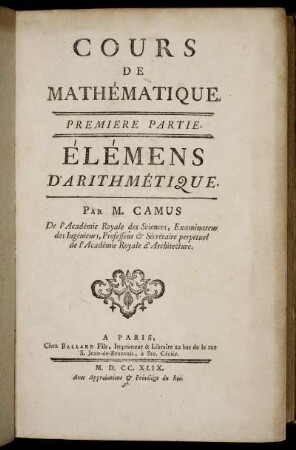 Partie 1: Cours de mathématique. Première Partie