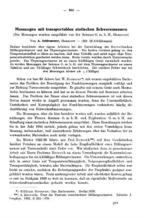 Messungen mit transportablen statischen Schweremessern
