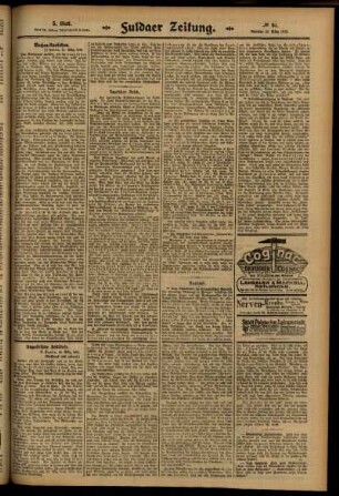 Dritte Ausgabe vom Samstag, den 22. März 1913.