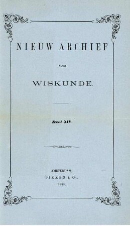 14: Nieuw archief voor wiskunde