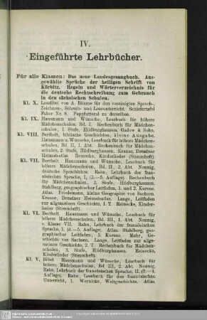 IV. Eingeführte Lehrbücher