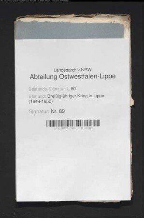 Schutzbriefe (Original/Abschrift) der Kriegsparteien für die Grafschaft Lippe