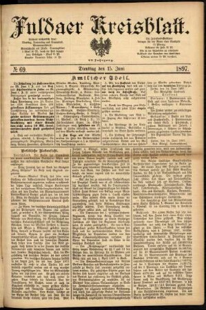 Ausgabe vom Dienstag, den 15. Juni 1897.