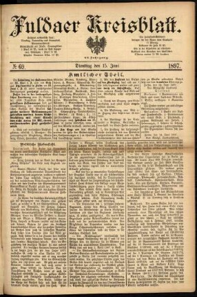 Ausgabe vom Dienstag, den 15. Juni 1897.