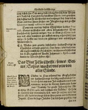 Das Blut Tesu christi/ seines( Gottes ) Sohns/ machet uns rein von aller Sünde