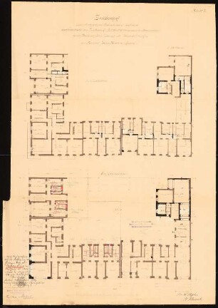 Arbeiterwohnhäuser, Berlin-Friedrichshain: Bauakte Bauherr: Grundrisse, Schnitte, Ansichten, Nachträge, 1:100