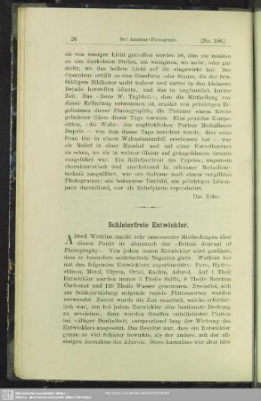 Schleierfreie Entwickler