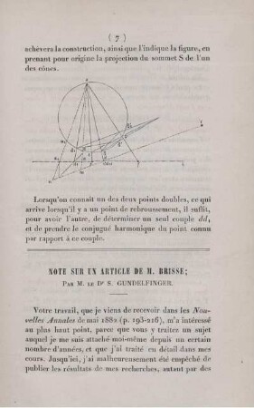 Note sur un article de M. Brisse.
