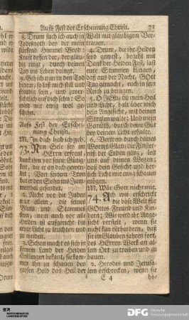 Aufs Fest der Erscheinung Christi.