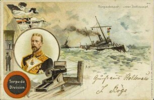 Torpedoboot unter Volldampf.