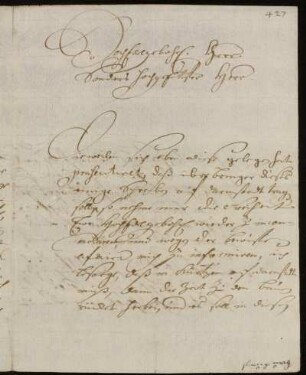 Brief von Helferich Müller an Johann Friedrich von Uffenbach. Gießen, 31.1.1727