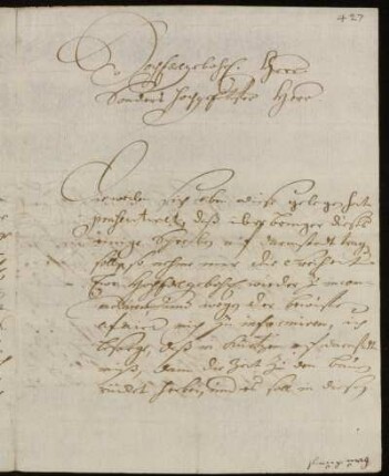 Brief von Helferich Müller an Johann Friedrich von Uffenbach. Gießen, 31.1.1727