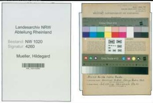 Entnazifizierung Hildegard Mueller , geb. 09.09.1906 (Arbeiterin)