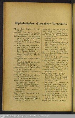 Einwohnerverzeichnis : Alphabetisches Einwohner-Verzeichnis