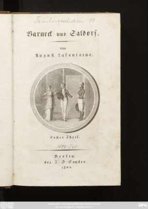 Elfter Band = Erster Theil: Familiengeschichten