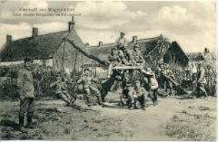 Soldaten mit selbst gebautem Karussell