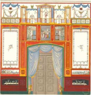 Gärtner, Friedrich von; Athen (Griechenland); Königliche Residenz (Athener Schloss) - Arbeitszimmer - Wanddekoration (Ansicht)