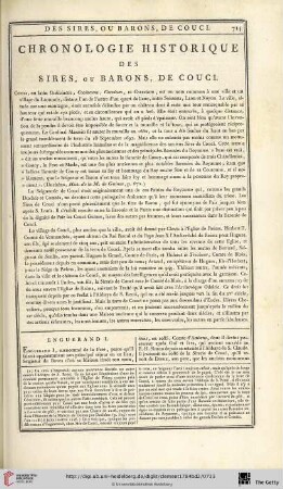 Chronologie historique des sires, ou barons, de Couci