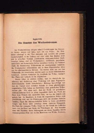 Kapitel XXII. Die Gesetze des Wechselstromes.