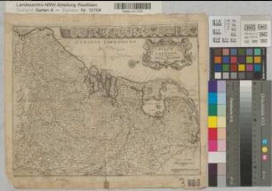 Belgien Übersichtskarte Belgii sive Germania inferioris Nider Teutschlandt 17.Jh. 10 dt. Meilen = 5,5 cm 28,5 x 35 Stich mit Wappen der Territorien B Nr. 329a